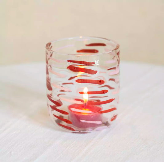 Decorative Pink Ripple Votive