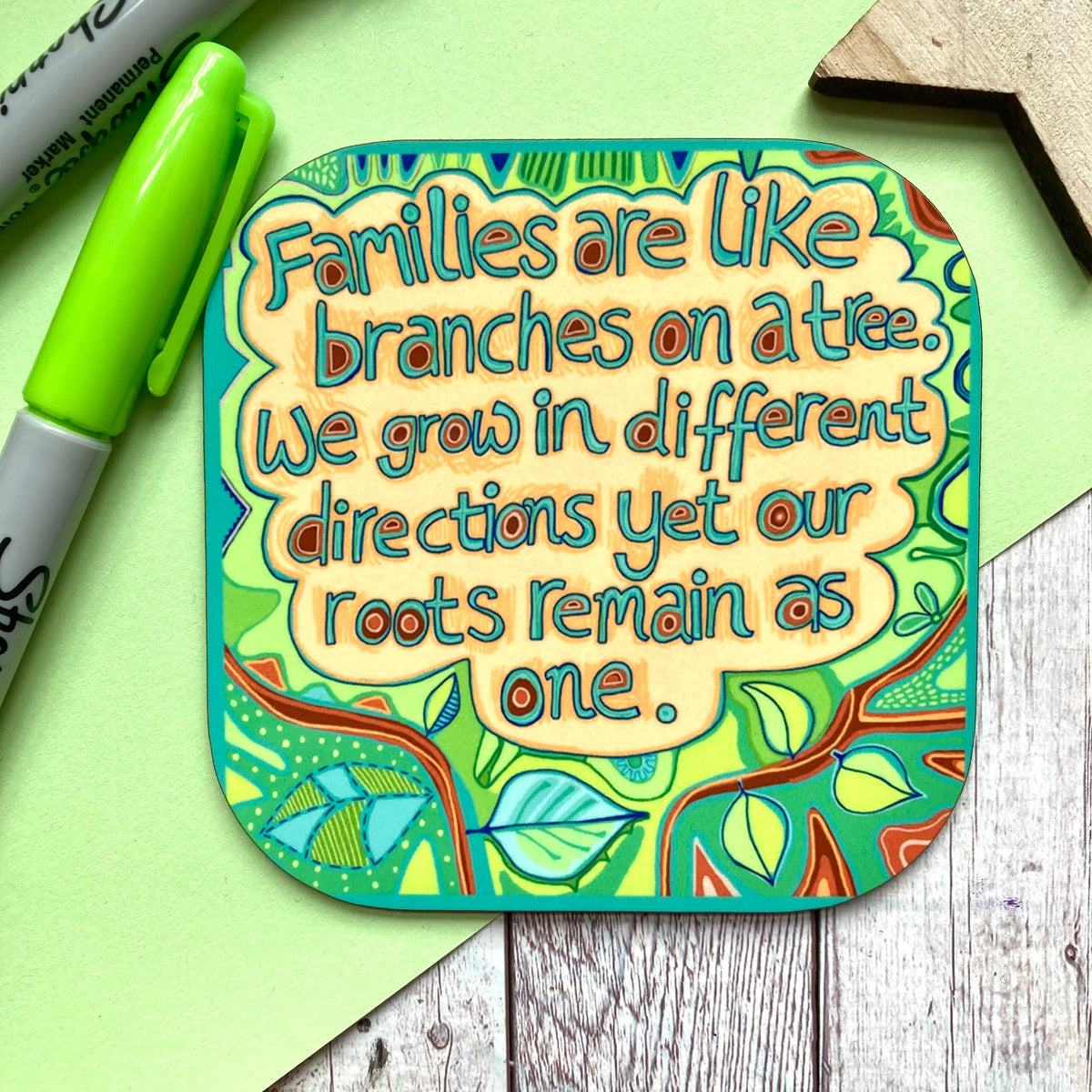 Family Quote Coaster, Sentimental Family Gift.