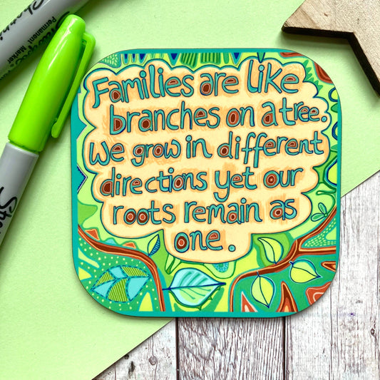 Family Quote Coaster, Sentimental Family Gift.
