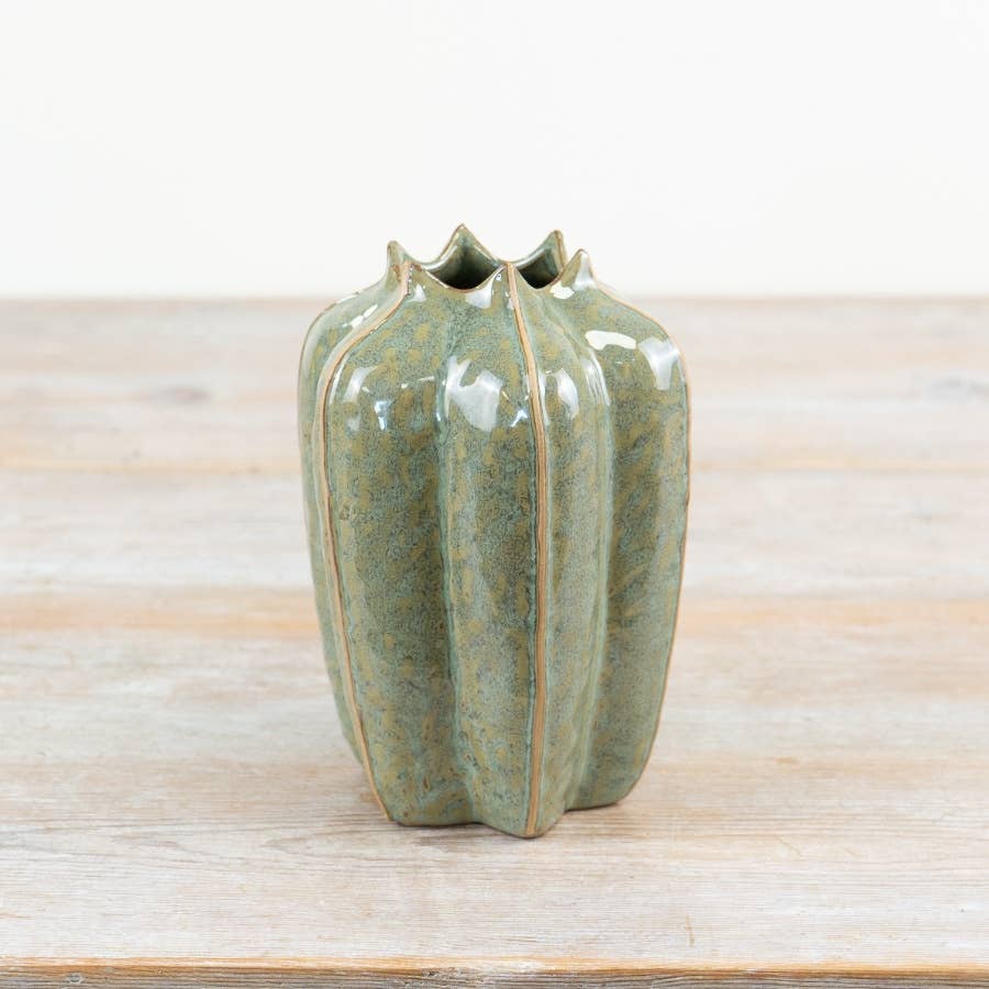 Green Seeded Pod Vase, 16cm
