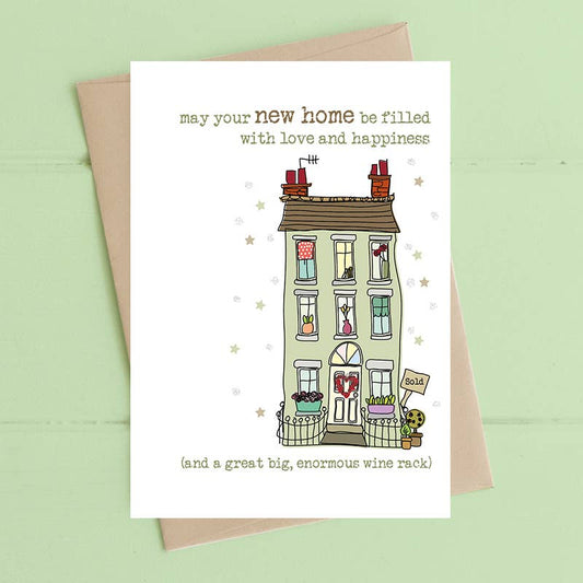 New Home & Wine Rack - Greetings Card