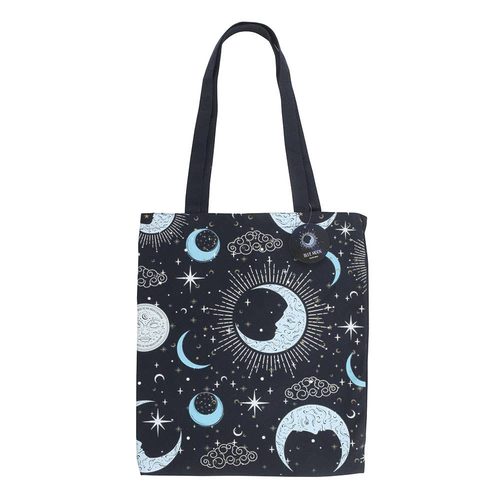 Blue Moon Print Tote Bag