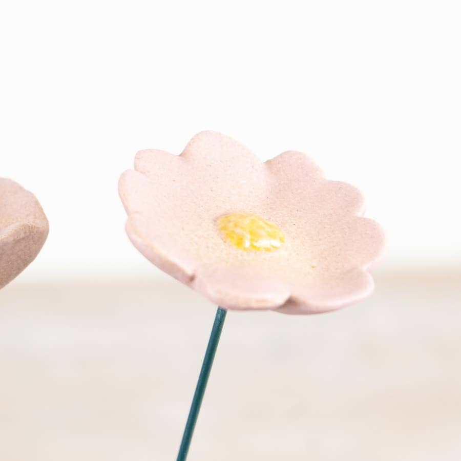 3/A Pink Poppy Flower Stake, 28cm