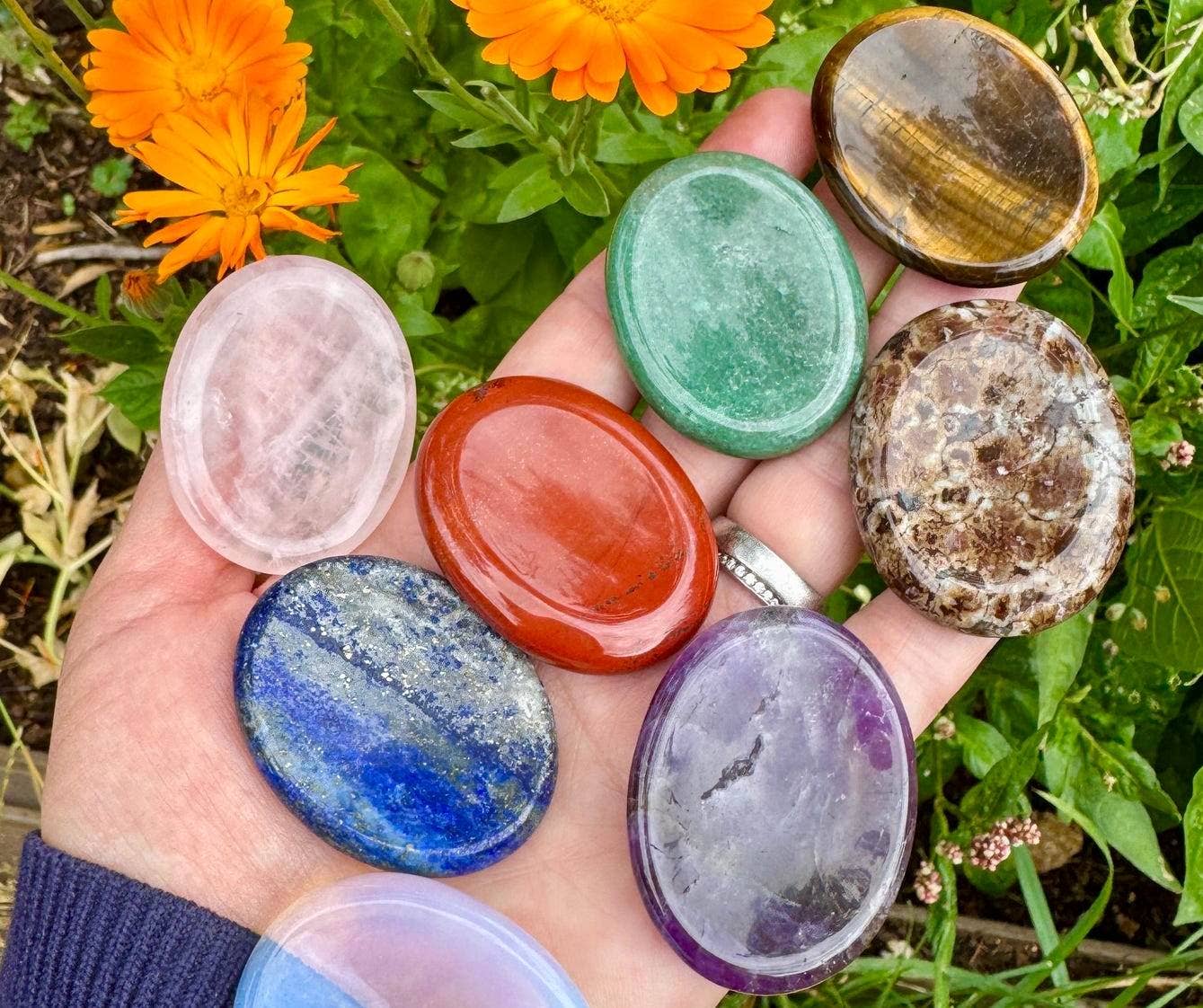 Crystal worry stone crystal thumbstone