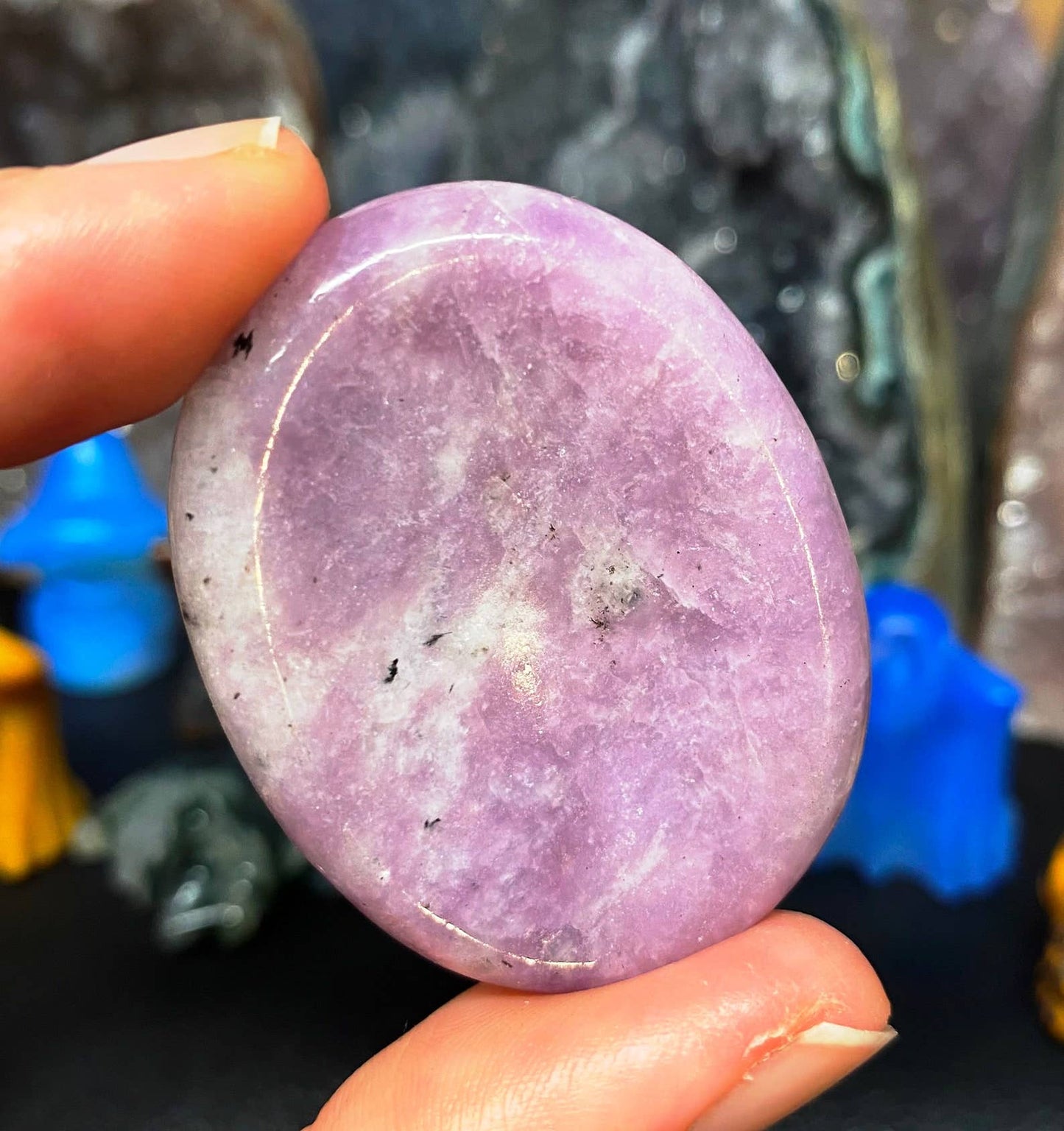 Crystal worry stone crystal thumbstone