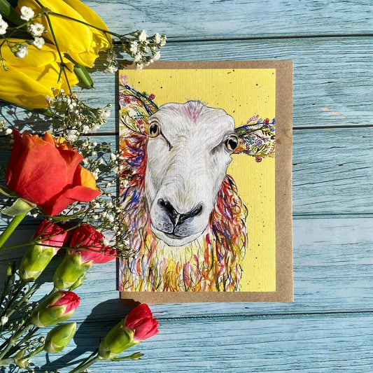 Baabara Sheep Funny Eco Friendly Card Colourful Greeting: NAKED