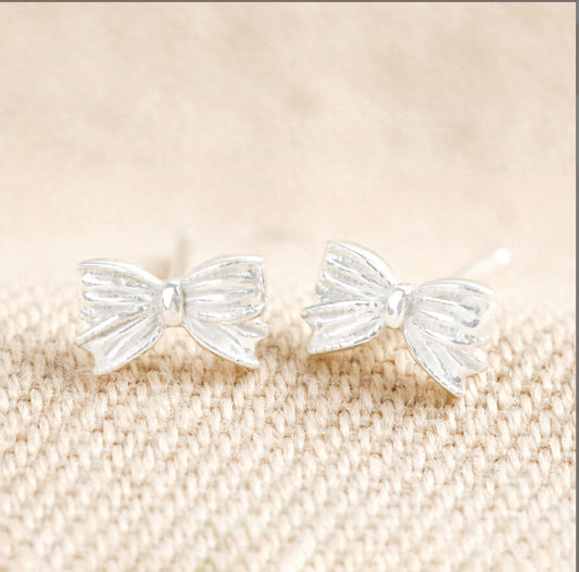 Sterling Silver Bow Earrings