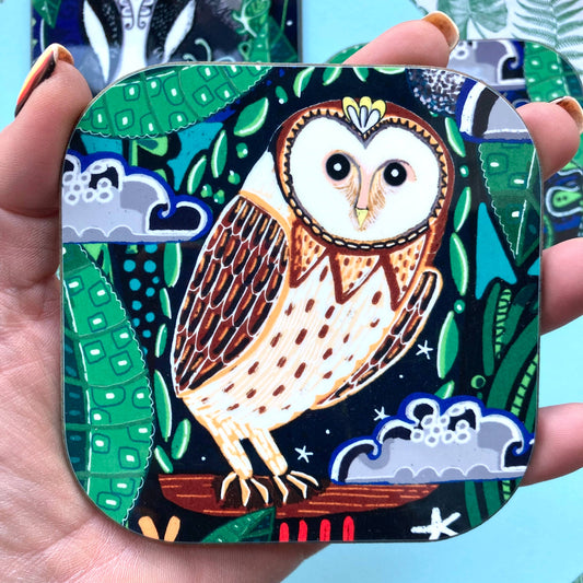 Barn Owl Coaster.
