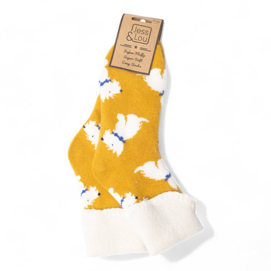 Westie Cuff Socks in Gold SL429
