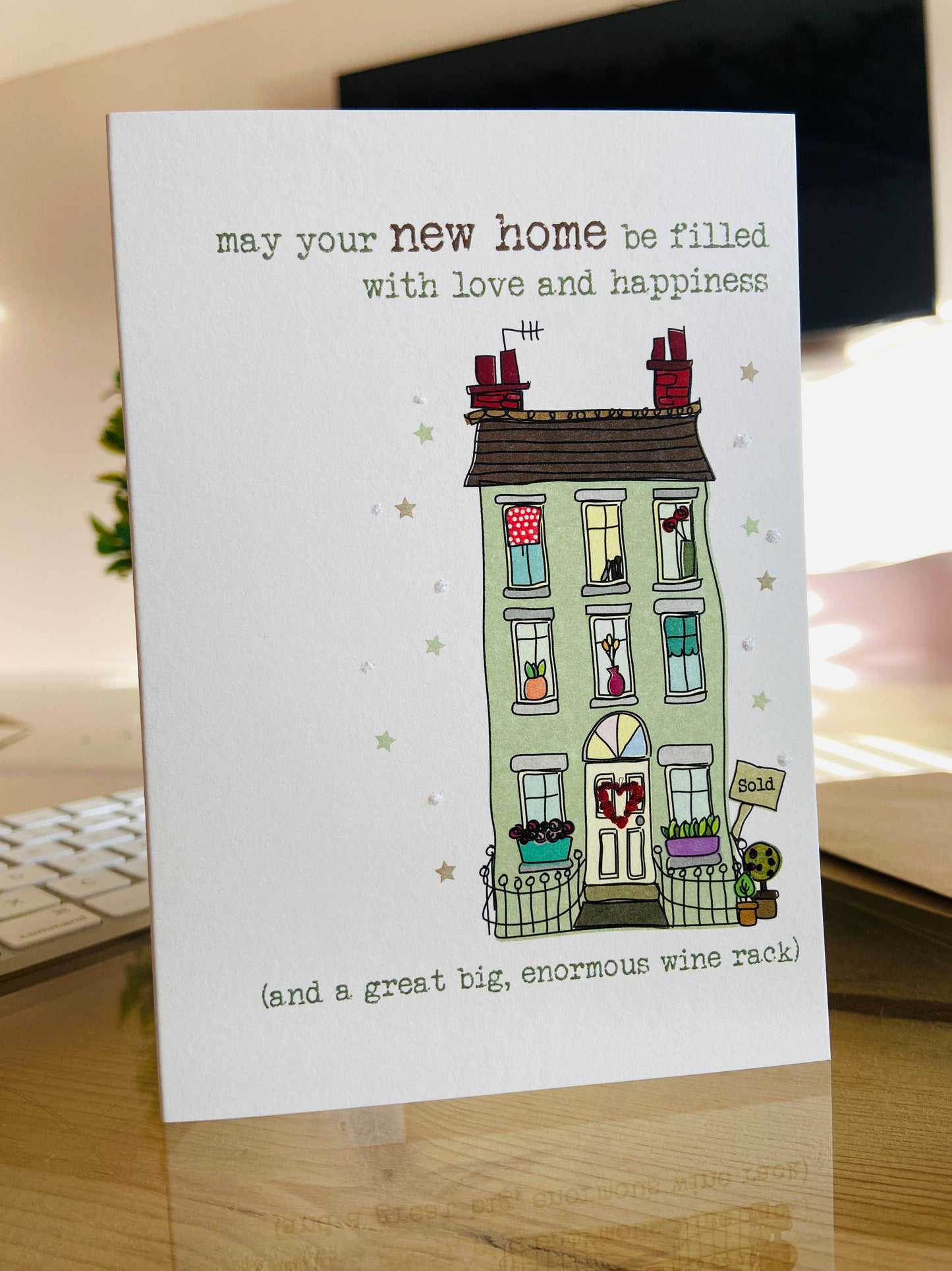 New Home & Wine Rack - Greetings Card