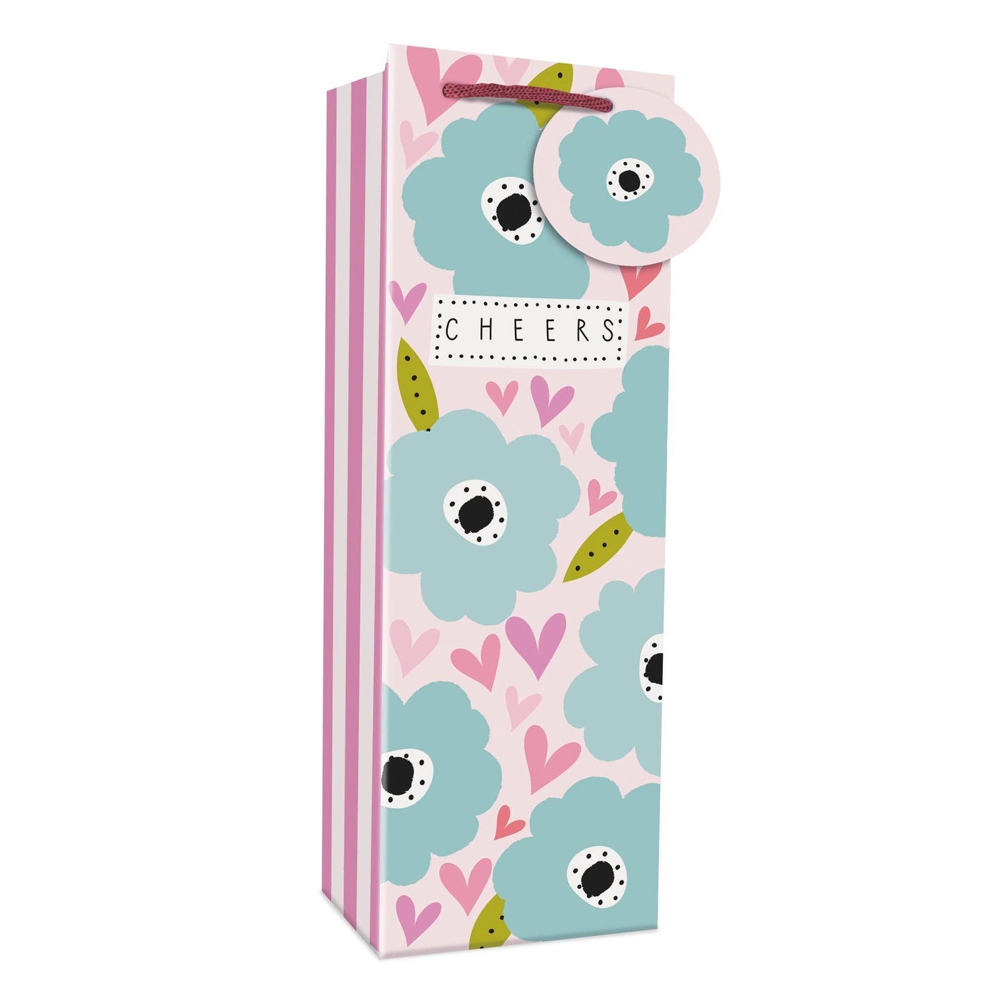 Hearts & Flowers Bottle Giftbag