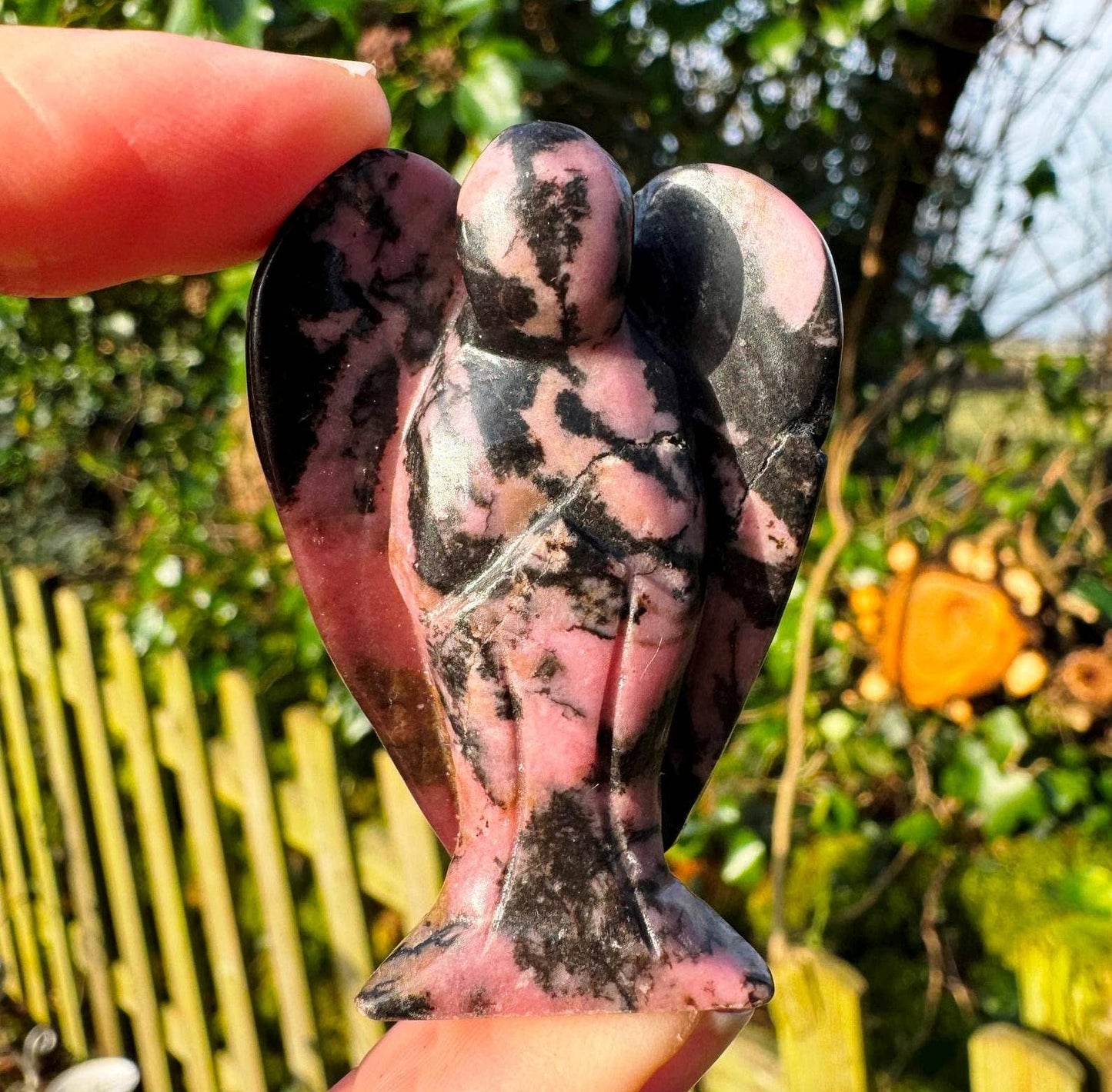 Crystal angel 3.6 - 4cm gemstone angel guardian angel stones: Rose Quartz