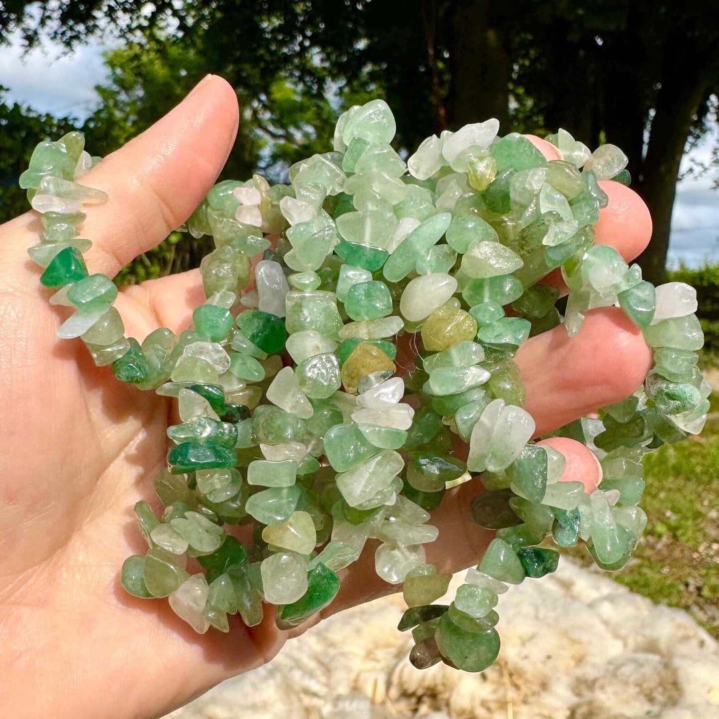 Crystal chip bracelet stretch bracelet gemstone jewellery Cherry Quartz