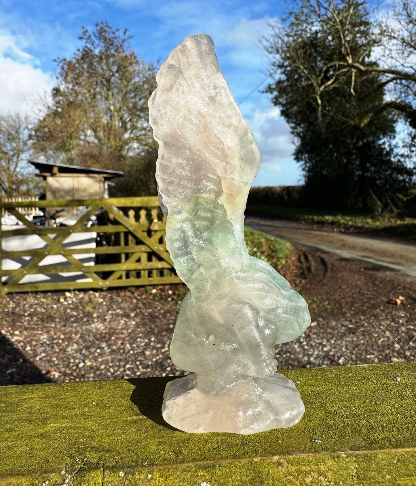 Angel carving gemstone angel wings Fluorite