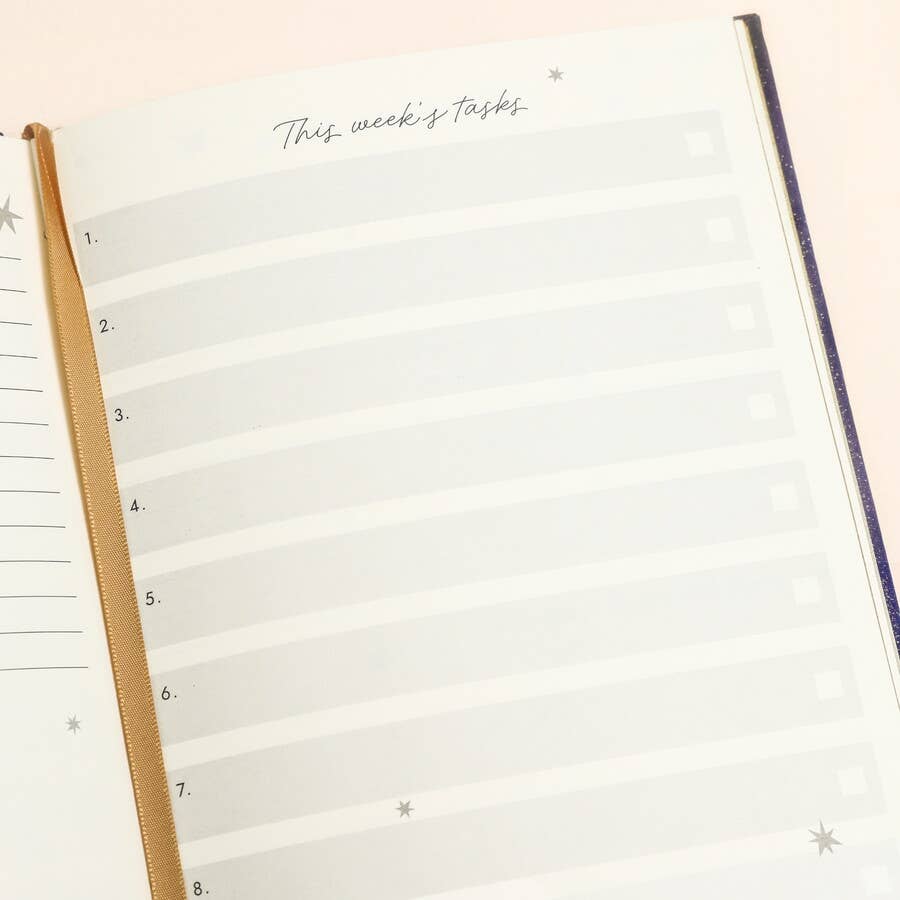 Navy Celestial Goals and Aspirations Notebook