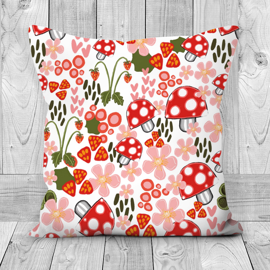 Toadstools and Strawberries: 45 x 45 cm With Insert
