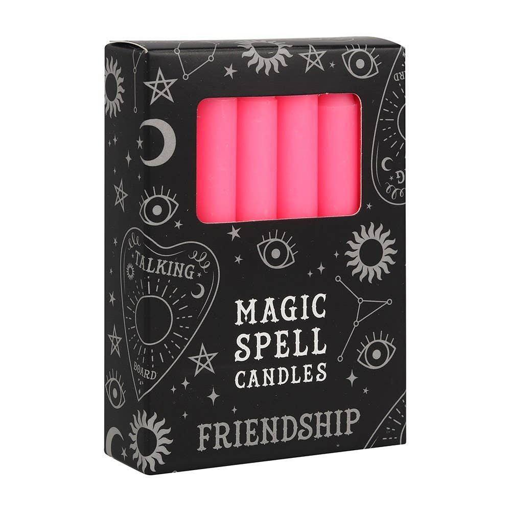 Set of 12 Pink 'Friendship' Magic Spell Candles