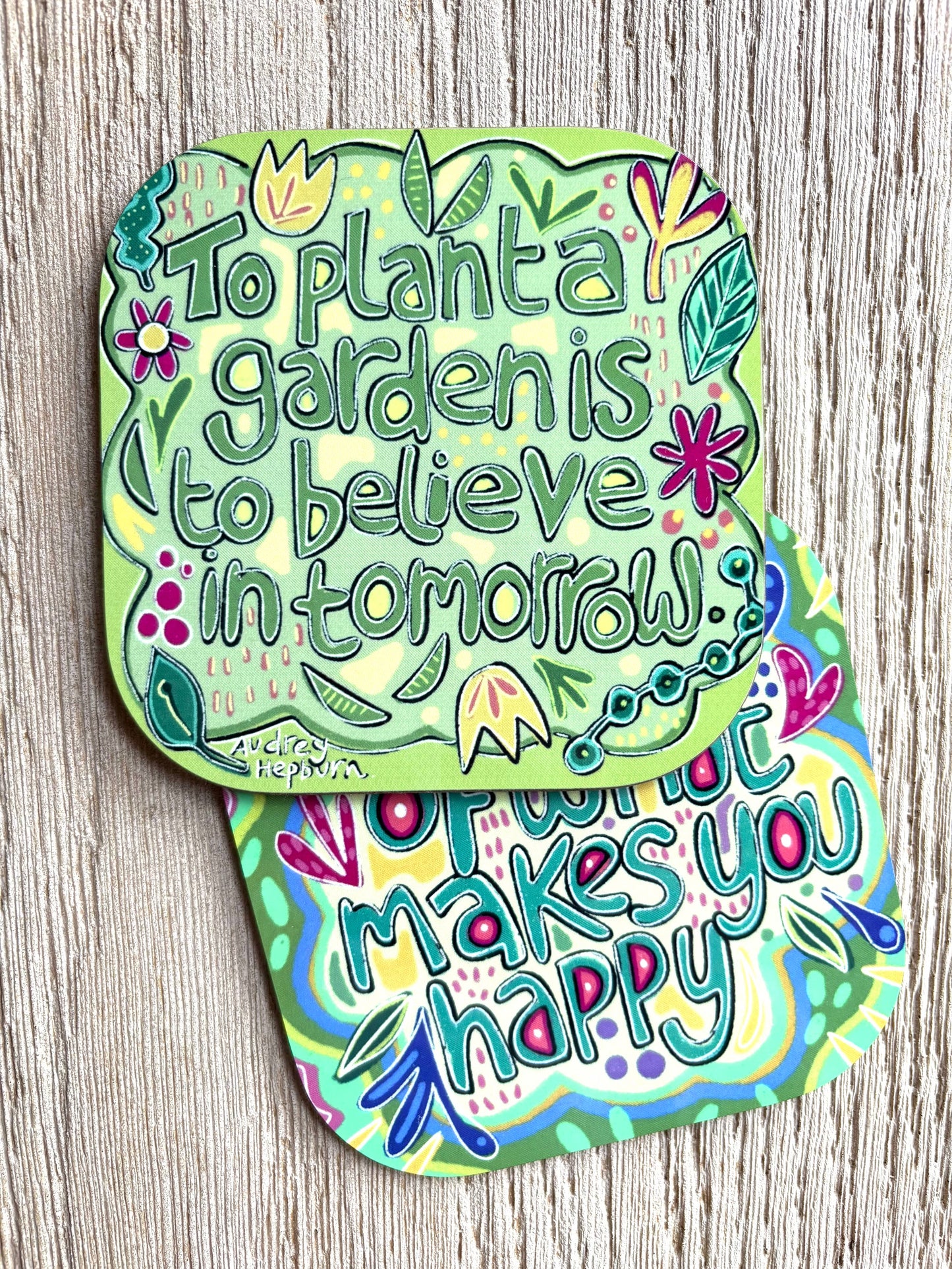 To Plant a Garden Quote Coaster, Audrey Hepburn Quotes.