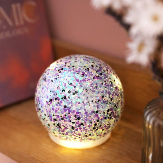 Iridescent Purple Glitter Globe