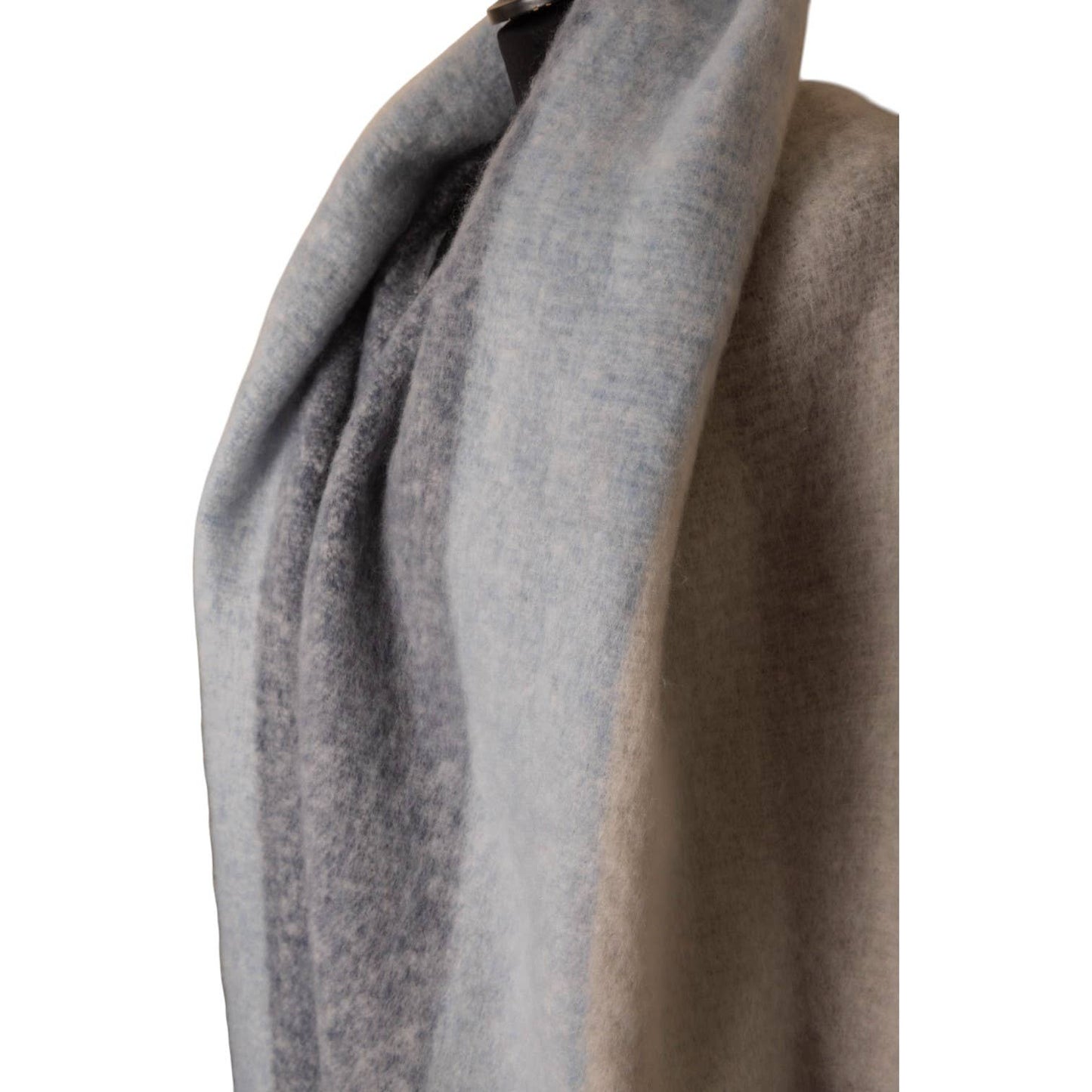 Grey & Blues Striped Chunky Winter Scarf SW761