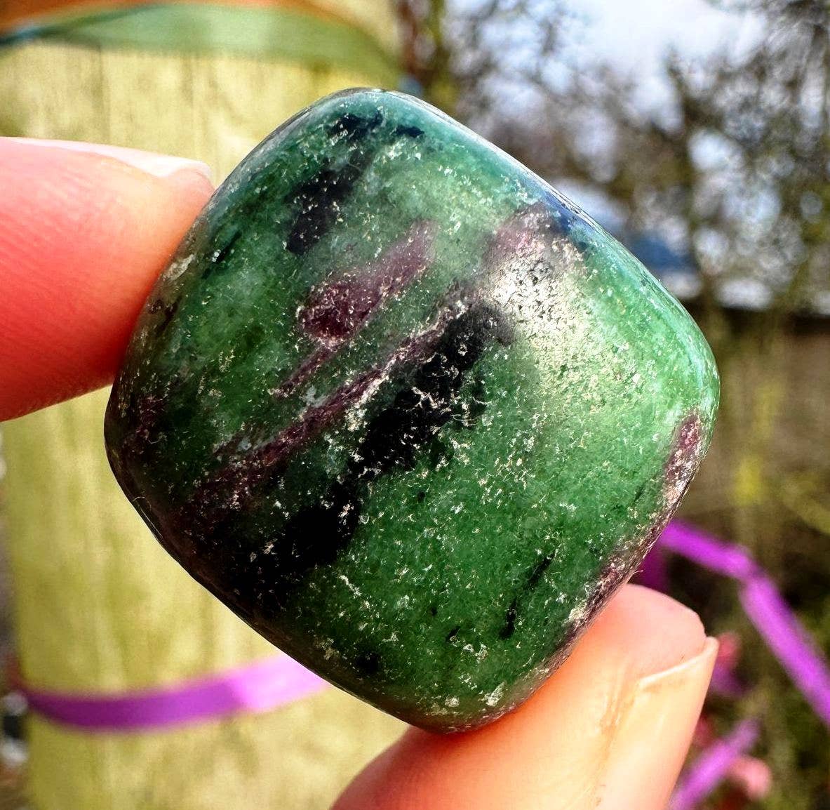 Ruby Zoisite tumble 15-25mm gems polished ruby tumble stones