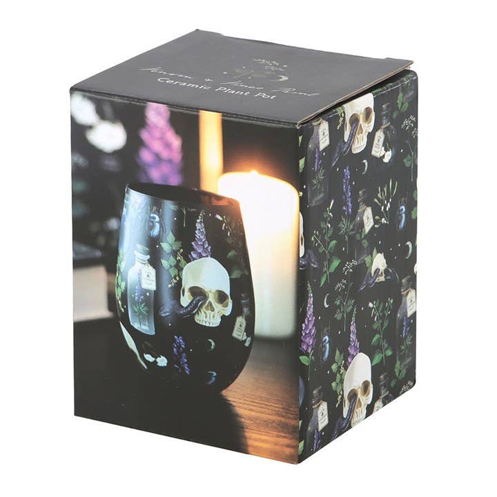 Venom & Vines Gothic Skull Print Stemless Glass
