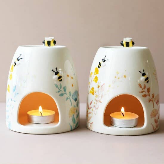 Floral Ceramic Wax Warmer Dusky Pink