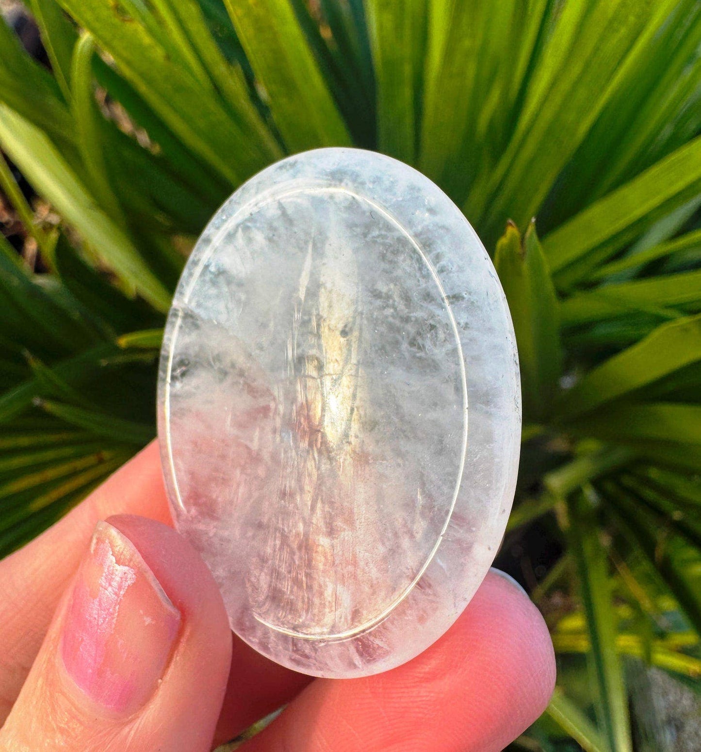 Crystal worry stone crystal thumbstone