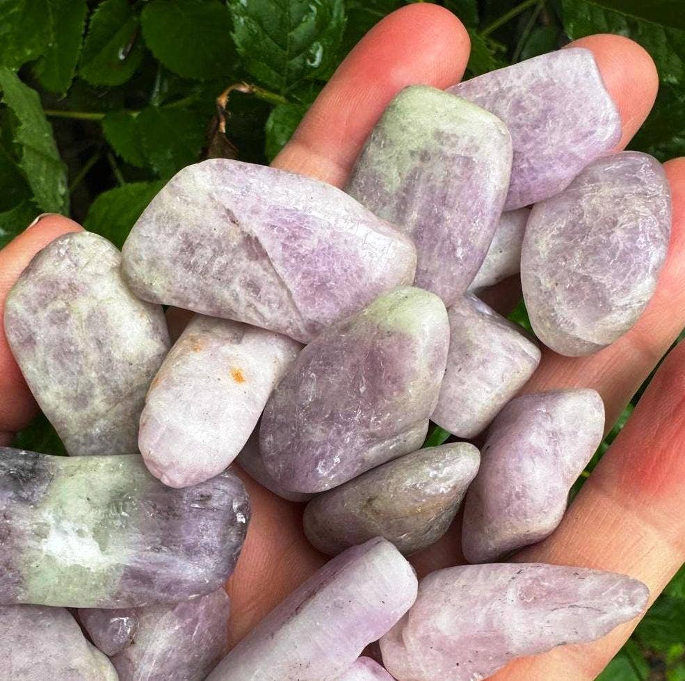 Kunzite tumble large kunzite gem polished pink