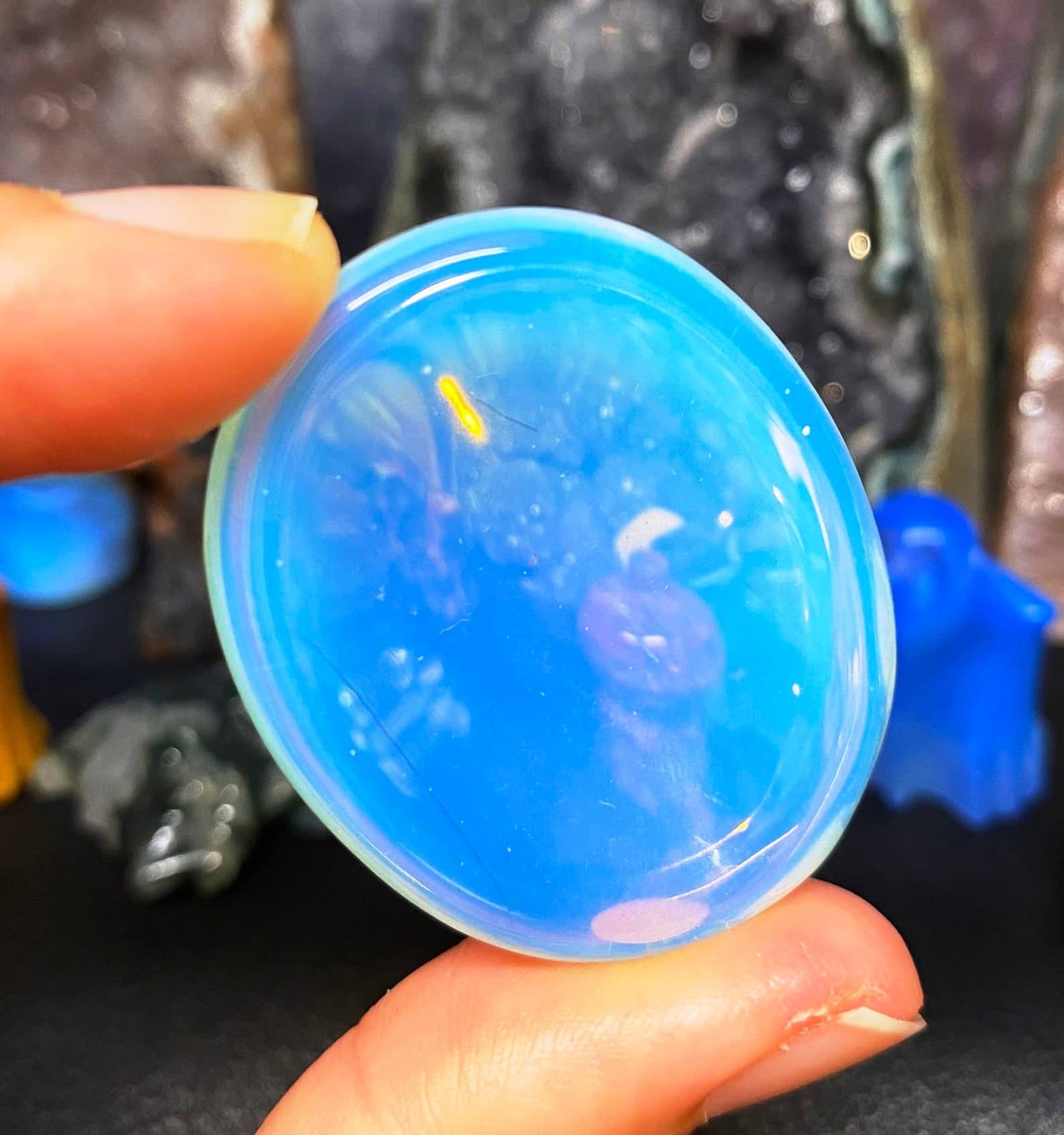 Crystal worry stone crystal thumbstone