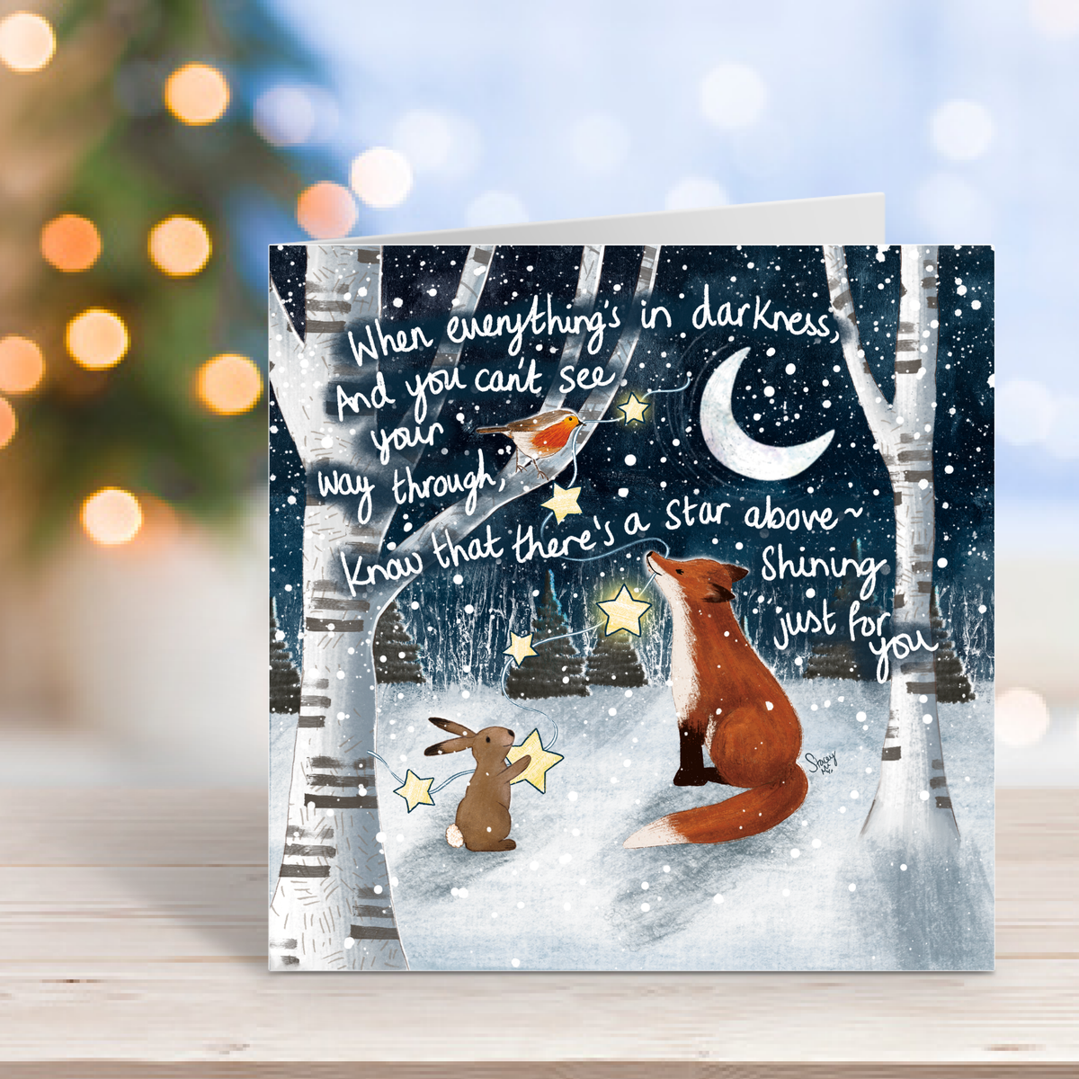 "A Star Above" - Christmas Card by Fox Under The Moon : Naked (no cello wrapping)