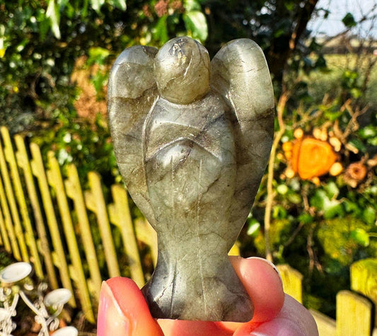 Crystal angel 3.6 - 4cm gemstone angel guardian angel stones: Labradorite