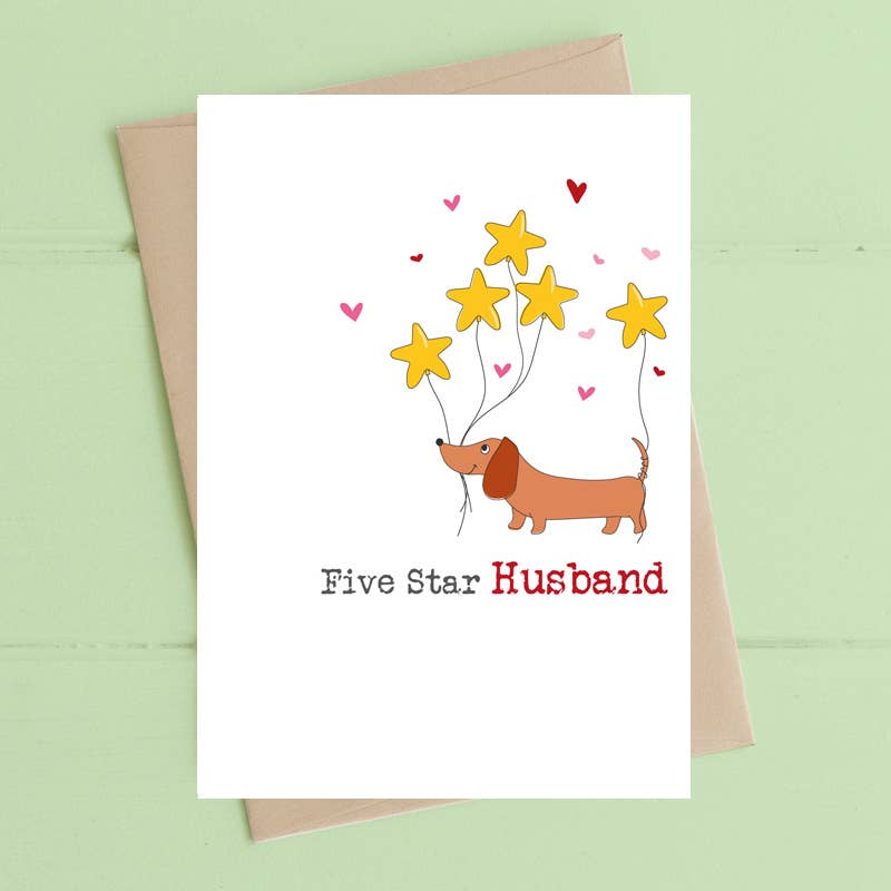 Five Star Husband - Greetings Card