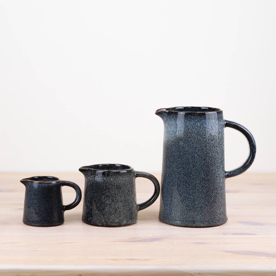 Glazed Blue Two Tone Jug,  13cm