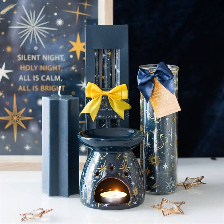 Blue Starry Night Celestial Oil Burner and Wax Warmer