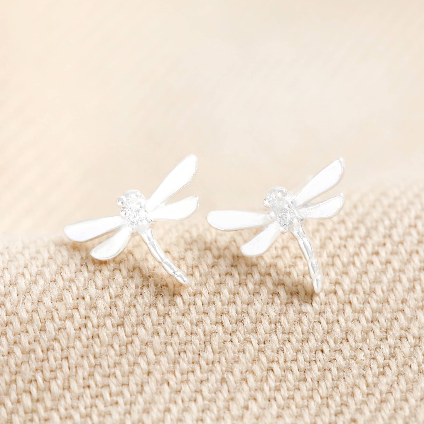 Sterling Silver Dragonfly Stud Earrings