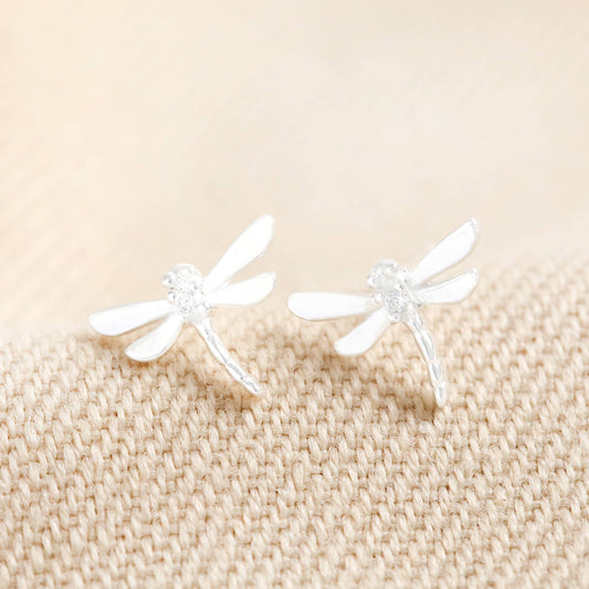 Sterling Silver Dragonfly Stud Earrings