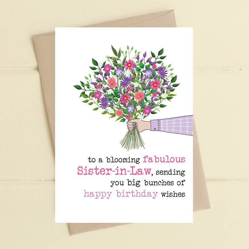 Blooming Fabulous Sister-In-Law - Greetings Card