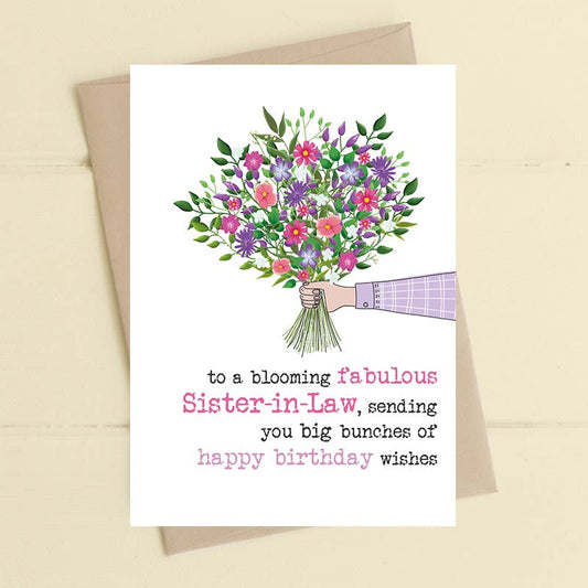 Blooming Fabulous Sister-In-Law - Greetings Card