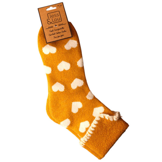 Gold Heart Cuff Cosy Socks SL2219
