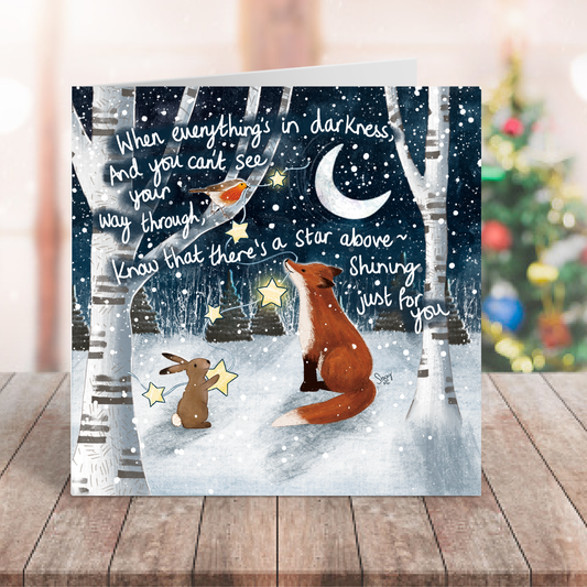 "A Star Above" - Christmas Card by Fox Under The Moon : Naked (no cello wrapping)