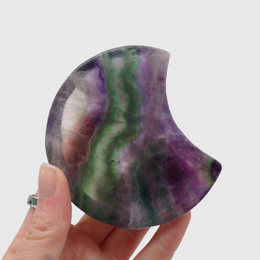 Polished Fluorite Moon Bowl (85mm)