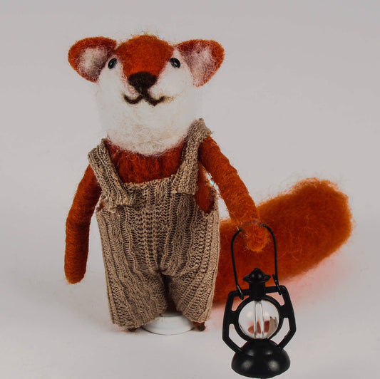 Felt Fox Boy With Lantern