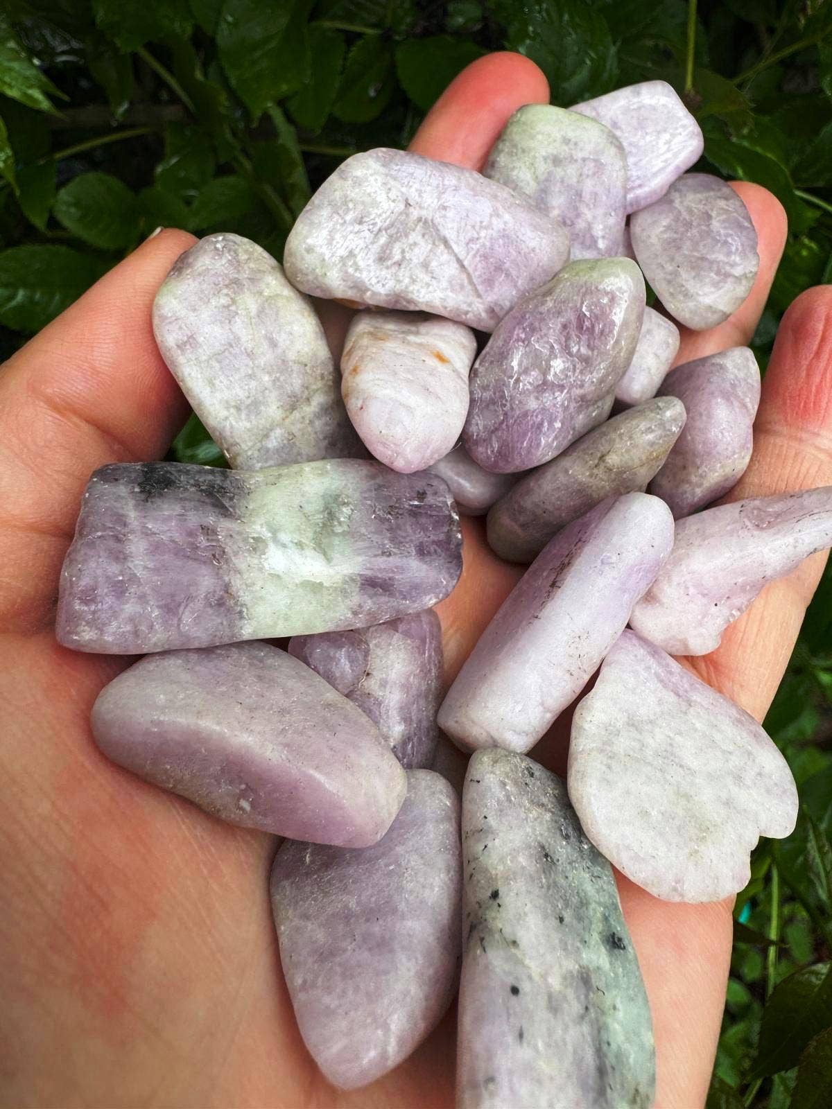 Kunzite tumble large kunzite gem polished pink