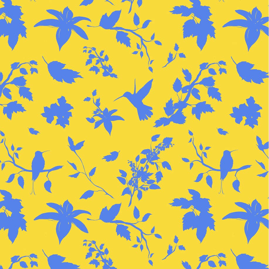 Eco-friendly Birds Blooms FSC™ roll wrap paper (12) Spring: Pink Hummingbird
