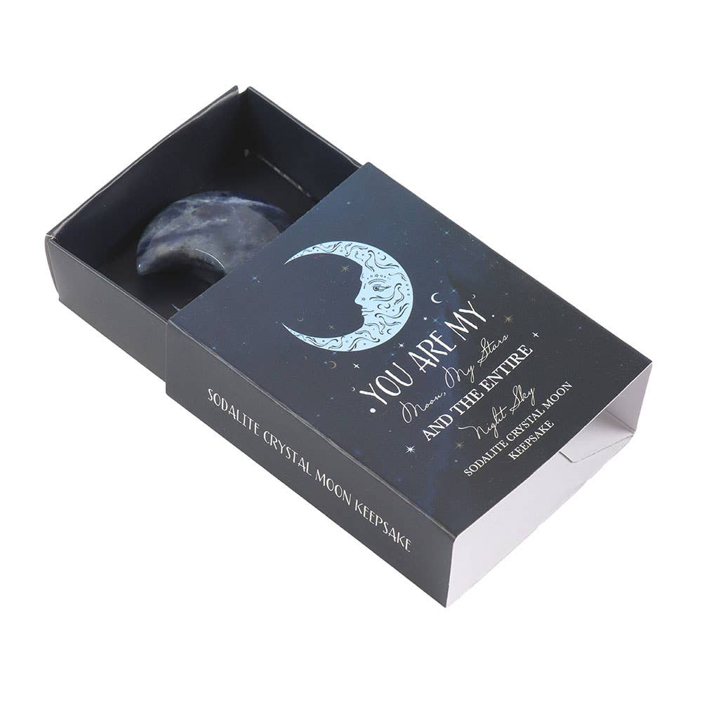 Sodalite Crystal Moon Keepsake Stone in a Box