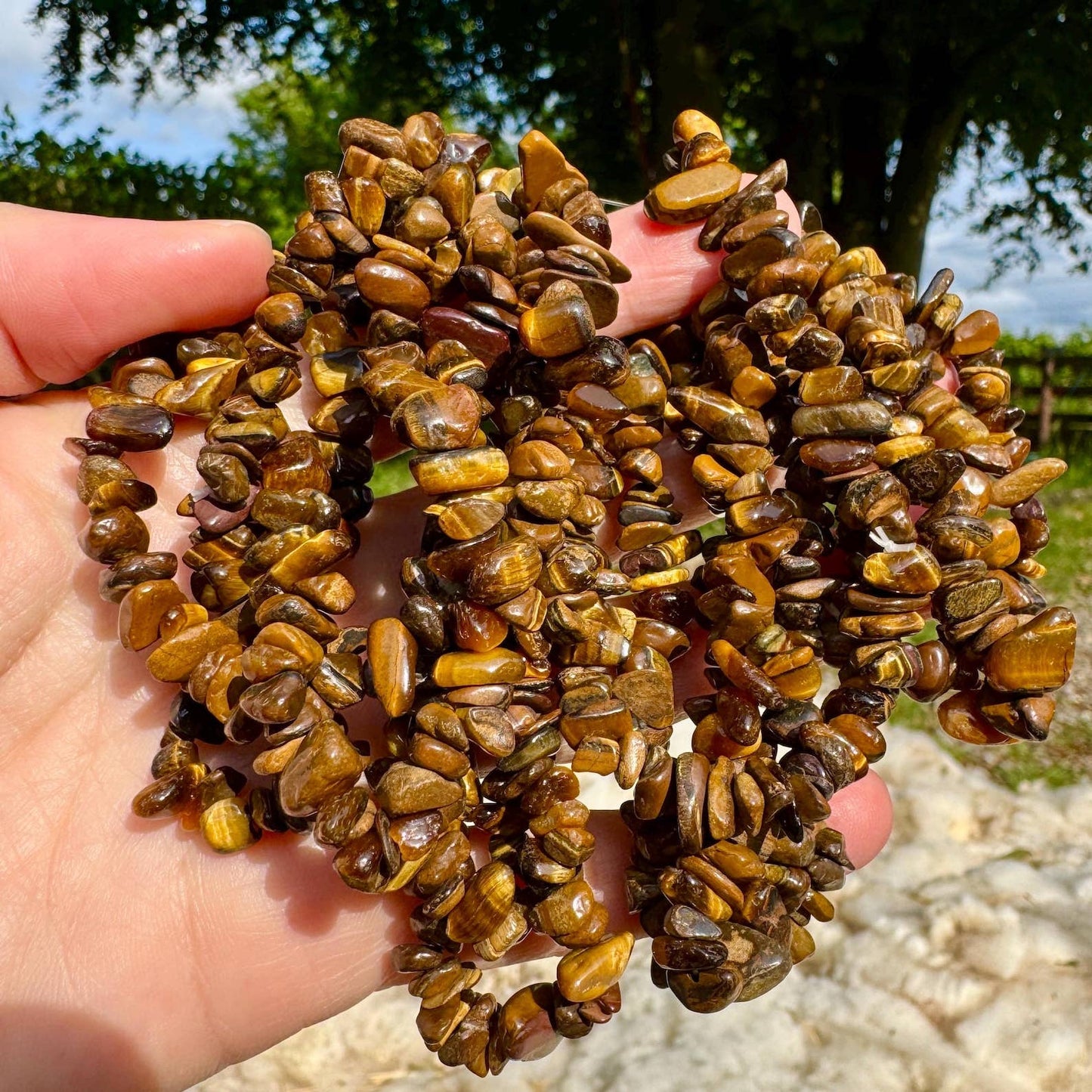 Crystal chip bracelet stretch bracelet gemstone jewellery Cherry Quartz