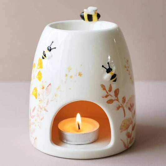 Floral Ceramic Wax Warmer Dusky Pink