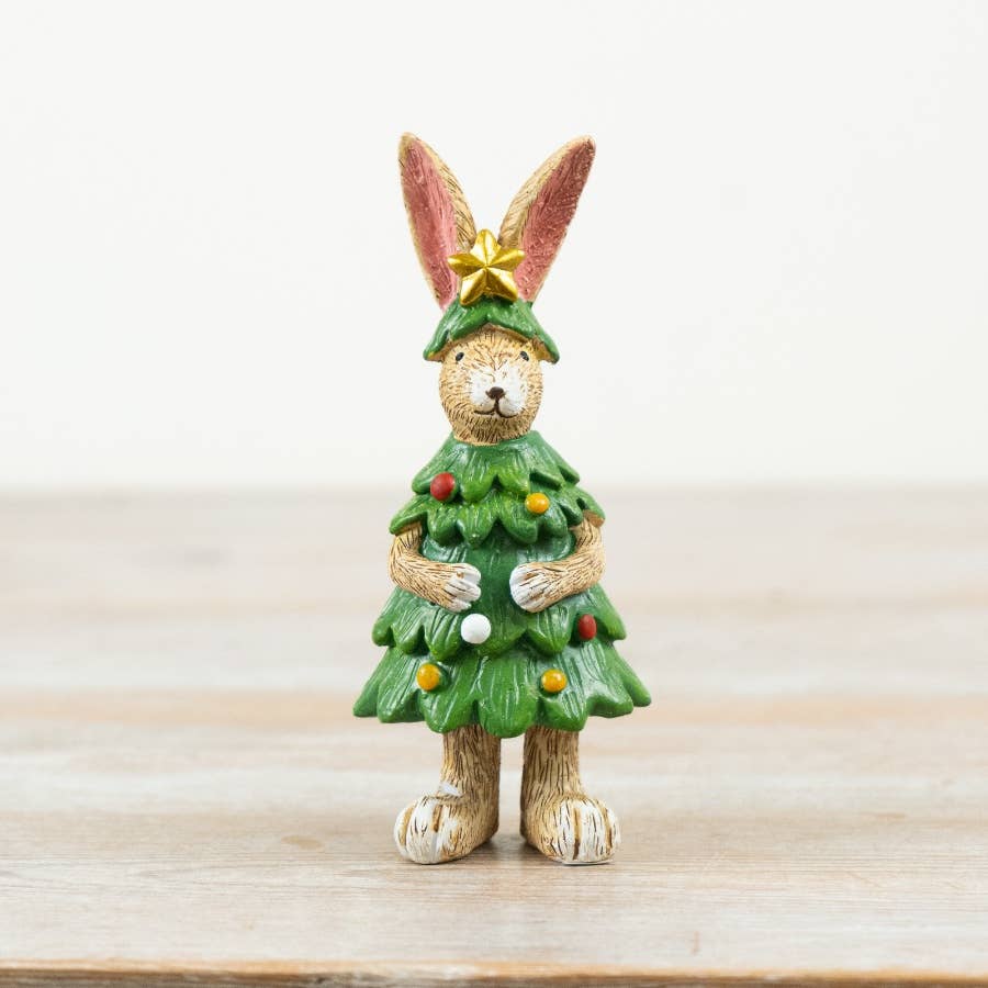 Rabbit in Xmas Tree Costume, 14cm