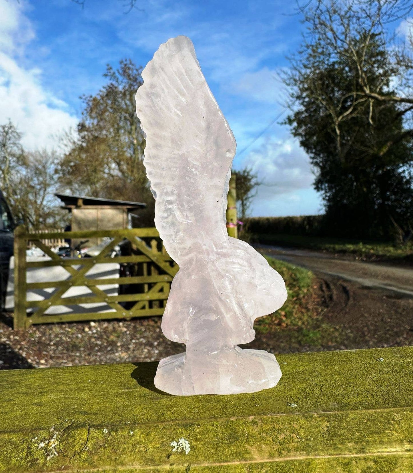 Angel carving gemstone angel wings Fluorite